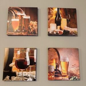 Beer and Wine Canvas Art - Set of 4